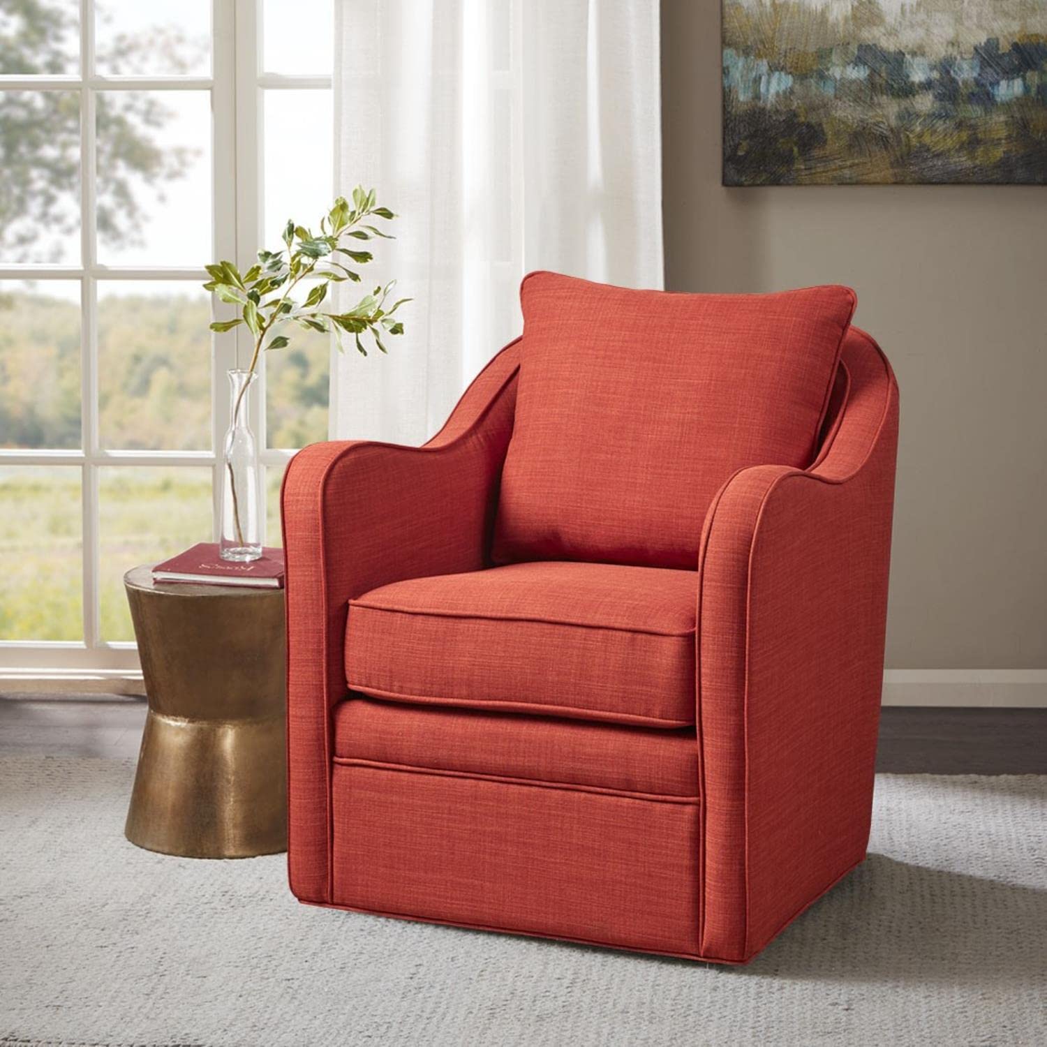 Madison Park Transitional Brianne Brianne Swivel Chair with Orange MP103-1144