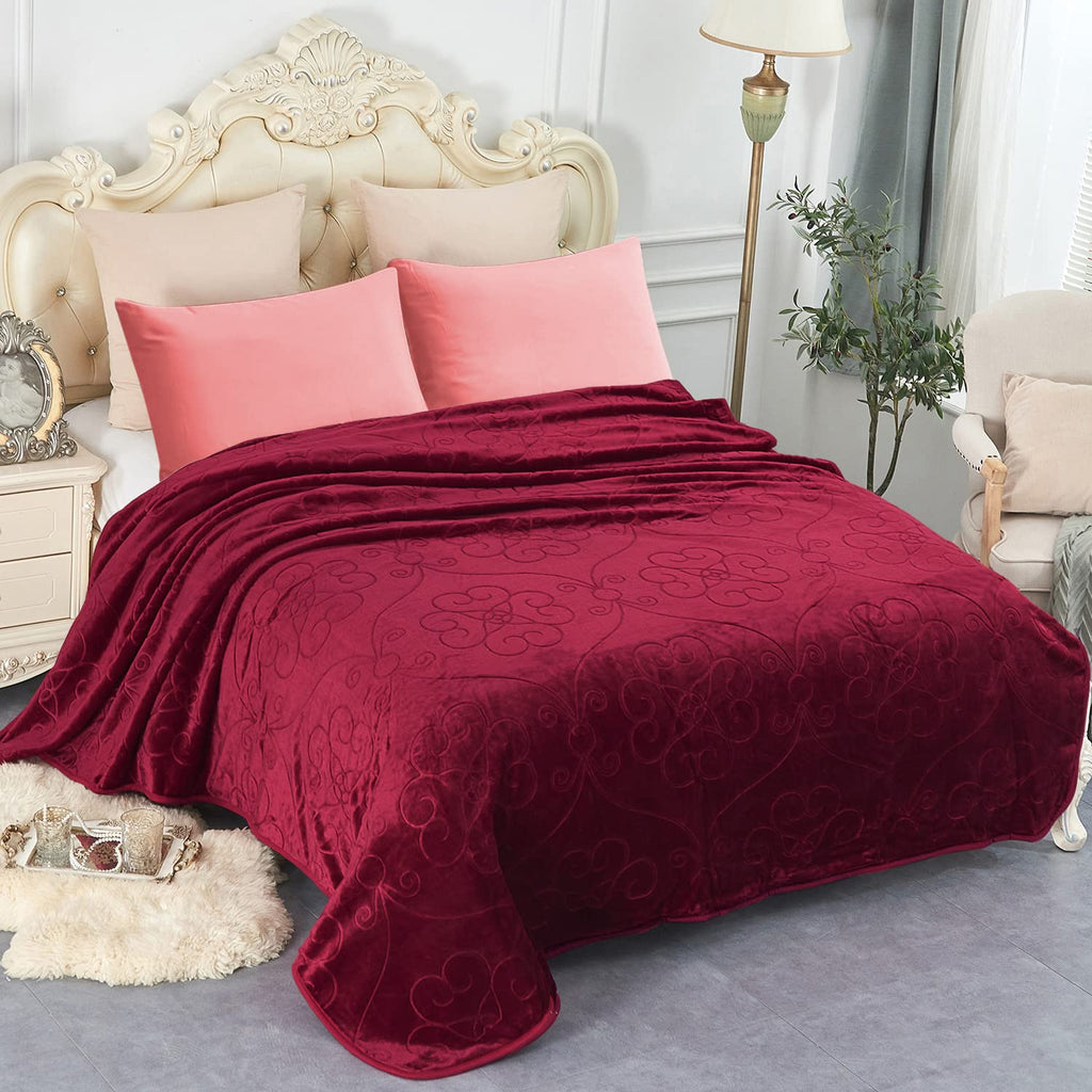 Jyk Luxury Fleece Plush Blanket 3.5 Lb, 1 Ply, Korean Mink Blanket Queen 75'' X 91'' - Super Soft And Warm, Lightweight And Cozy
