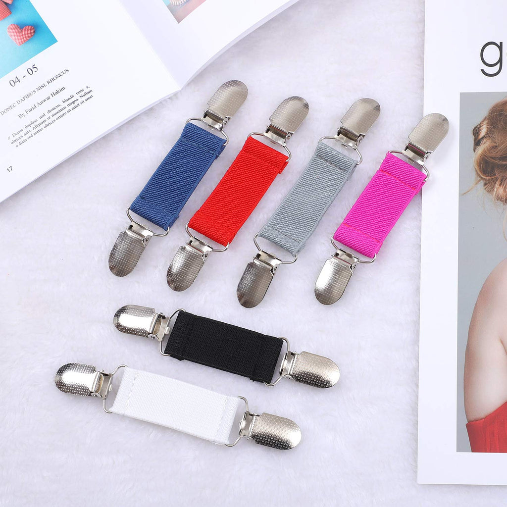 Ruisita 12 Pieces Fashion Fit Dress Clips Stainless Steel Elastic Clip Garments Glove Clips