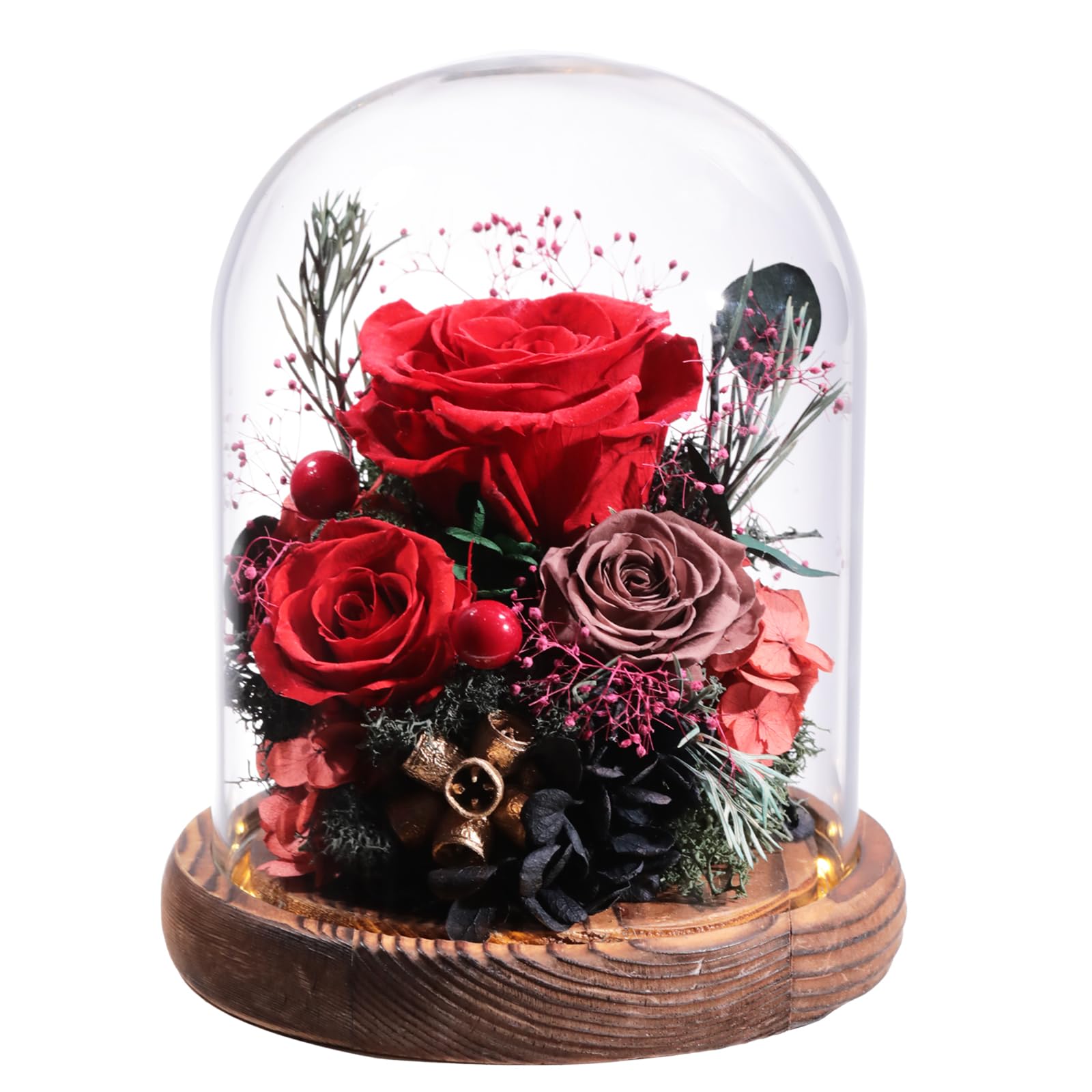 lovenfold Flowers for Delivery Prime Preserved Rose Gifts for Her,Long-Lasting Real Roses Flowers in Glass Dome,Mothers Day Birt