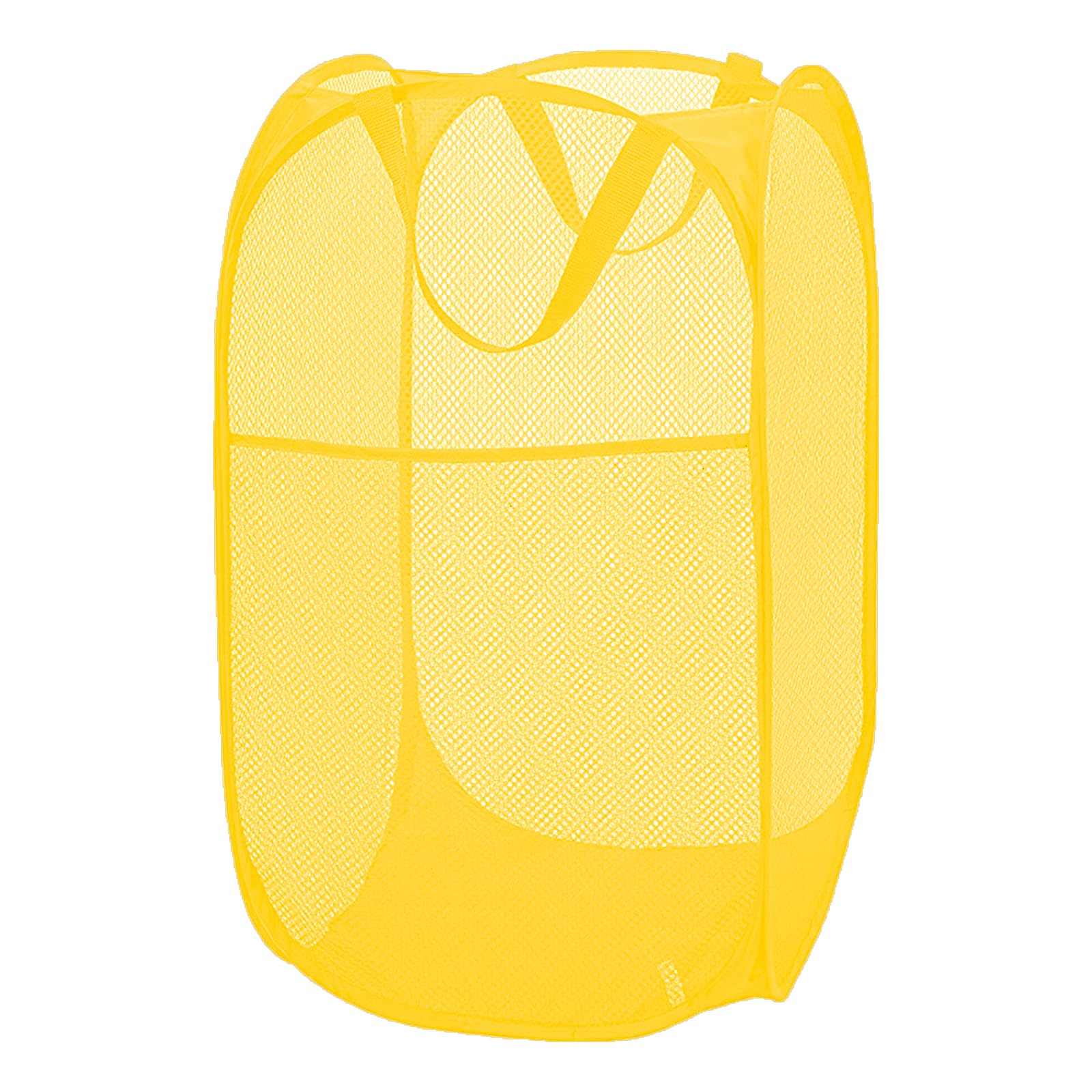 Aplter Pop Up Laundry Basket Mesh Collapsible Laundry Basket Foldable Popup Hamper for Bedroom, Dorms, Travel, Cruise, Yellow