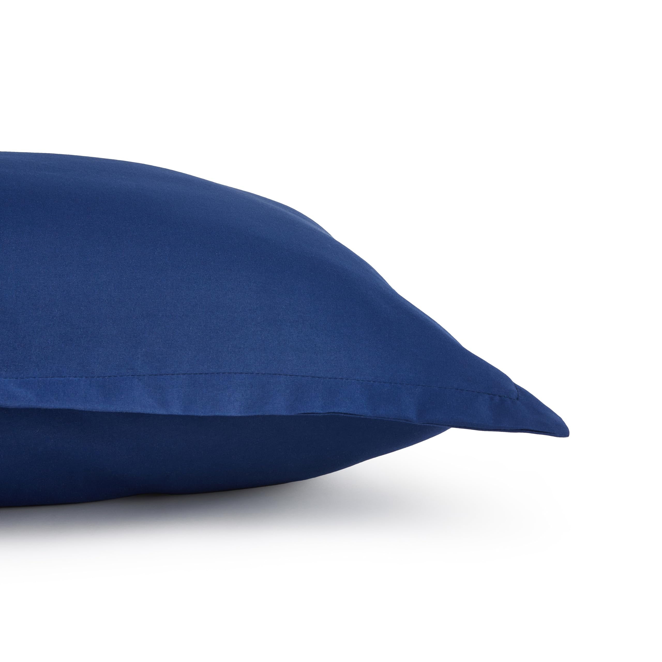 Amazon Basics 3 Piece Microfiber Kid'S Comforter And Pillow Sham Set, Full/Queen, Navy, Solid