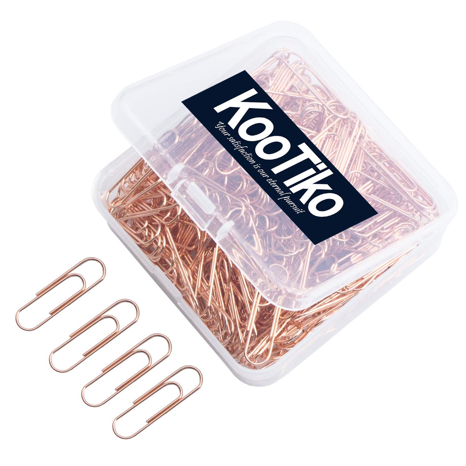 Rose Gold Cute Paper Clips Small, 300 Pcs Smooth Stainless Steel Paperclips Small For Office, School, Home Supplies Wedding Wome