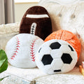4 Pcs Sports Throw Pillows Fluffy Stuffed Soccer Ball Pillow Soft Stuffed Basketball Pillows Baseball Soft Throw Pillow Football