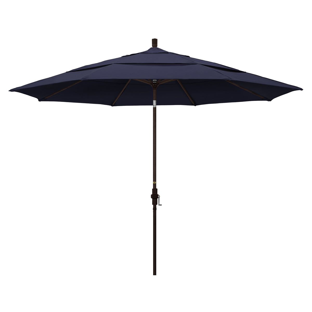 California Umbrella Gscu118117-5439-Dwv 11' Round Aluminum Market, Crank Lift, Collar Tilt, Bronze Pole, Sunbrella Navy Patio Um