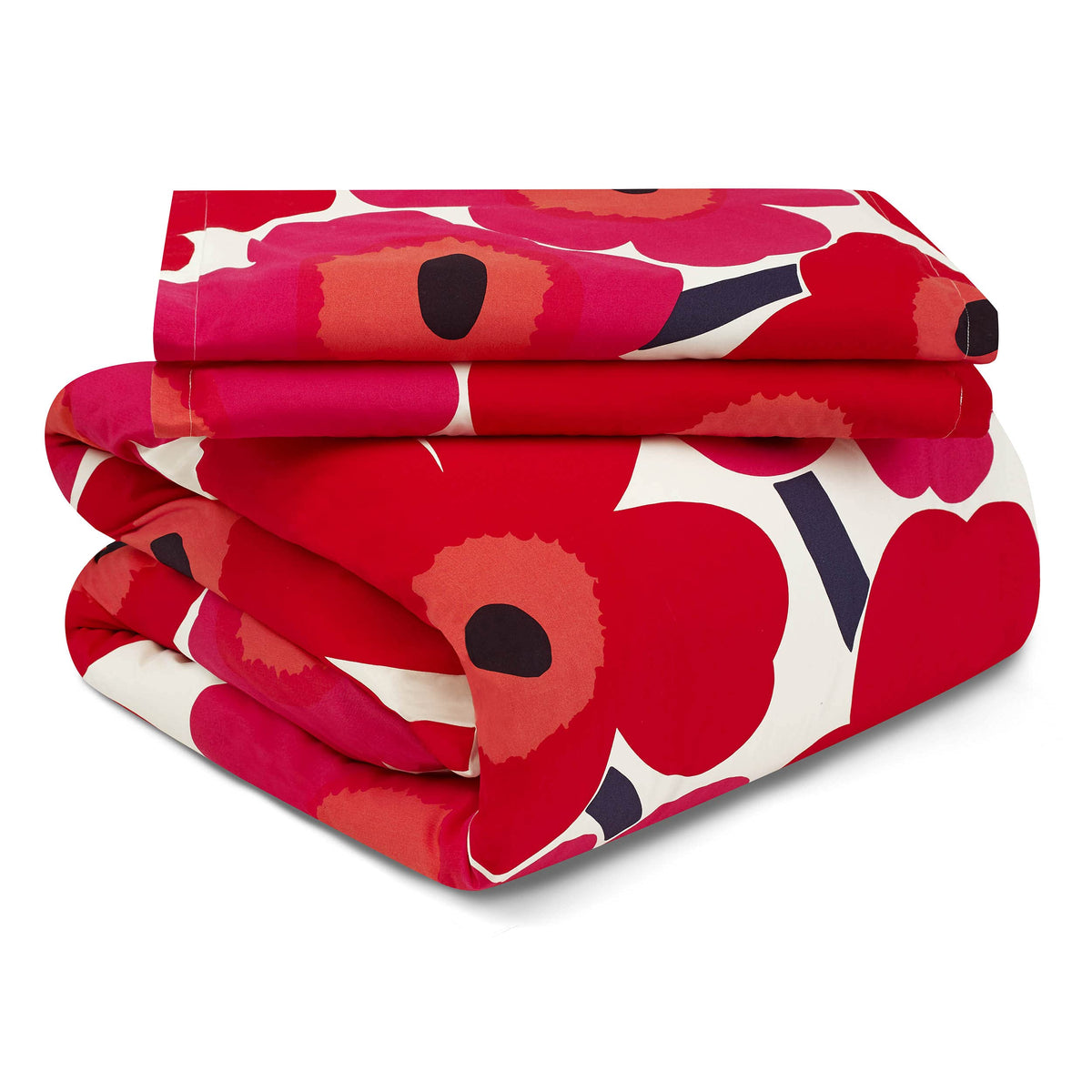 Marimekko - King Duvet Cover Set, Cotton Bedding With Matching Shams & Botton Closure, All Season Home Decor (Unikko Red, King)