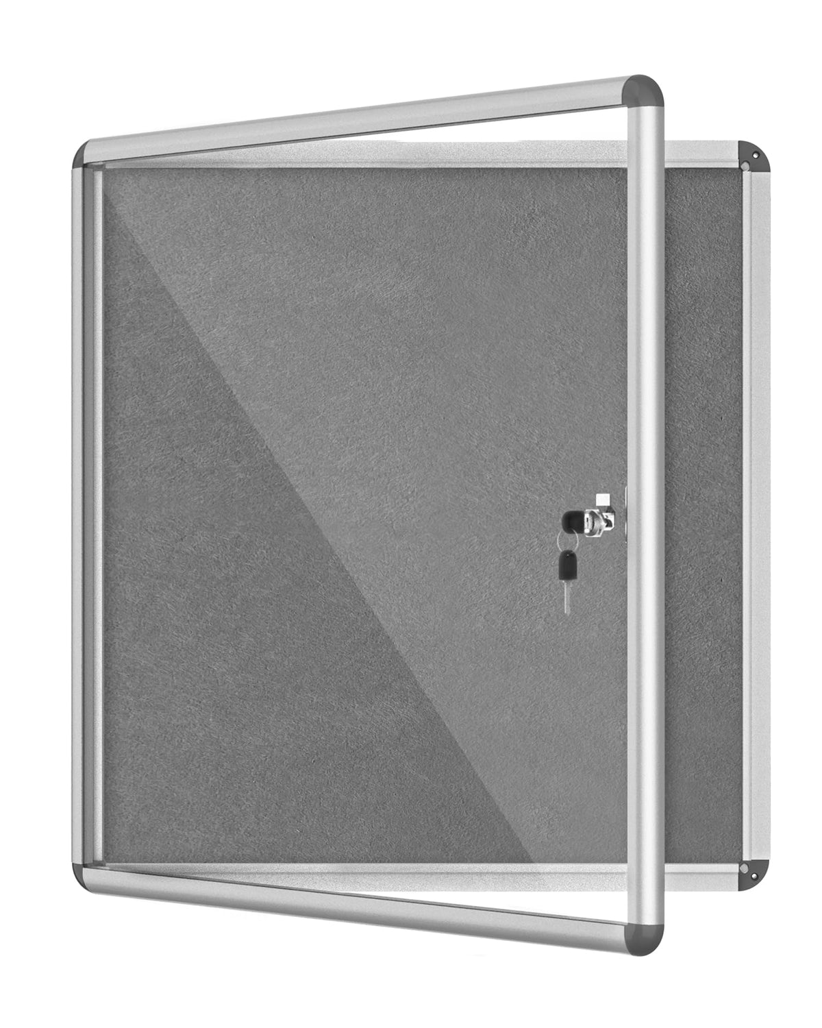 Mifuro 28'X26' Enclosed Bulletin Board, Lockable Weather-Resistant Aluminum Cork Noticeboard For School & Office, Silver Frame