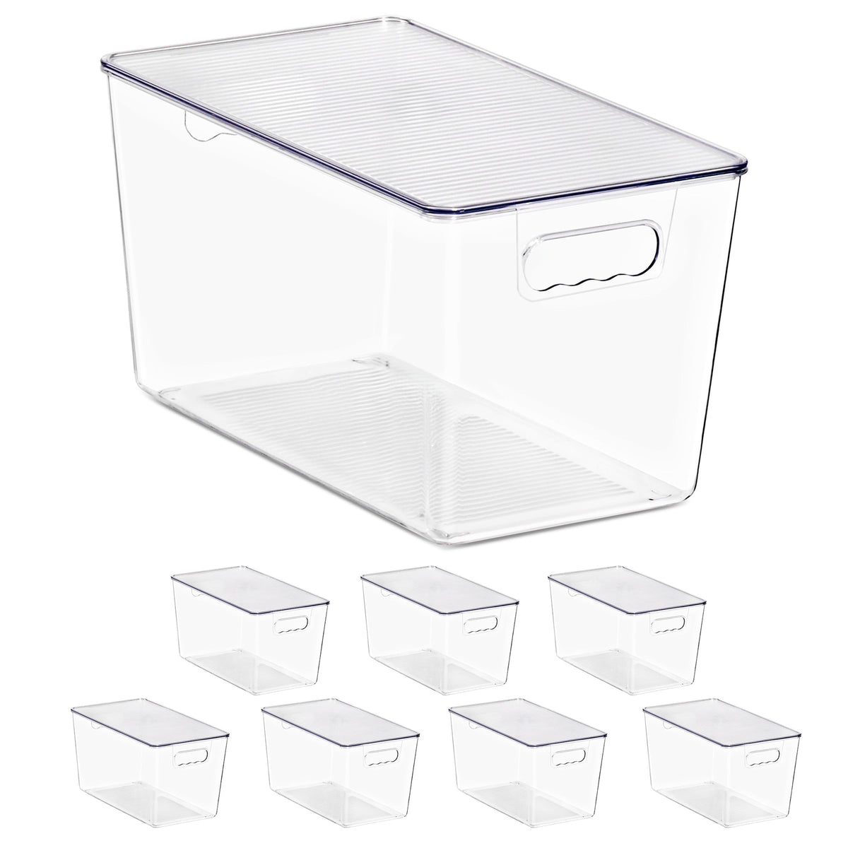 Sorbus Clear Storage Bins with Lids for Kitchen (Extra Large, 8 Pack)