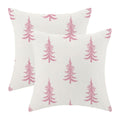 Cxmeifly Christmas Pillow Covers 24X24 Inch Set Of 2 Cream Pink Christmas Tree Decor Throw Pillows Winter Xmas Holiday Outdoor C