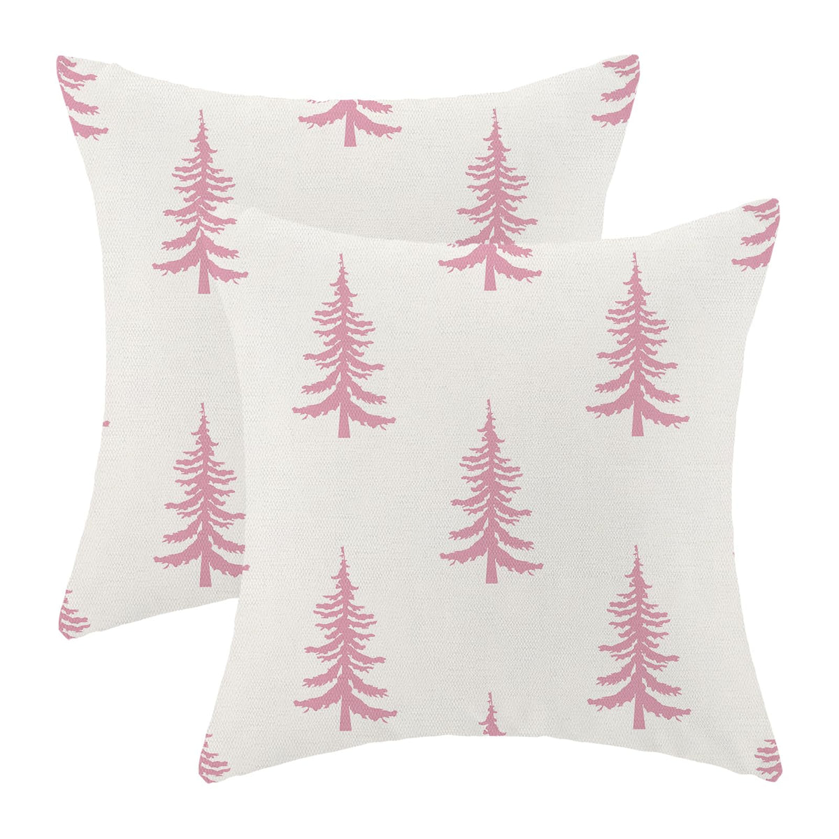 Cxmeifly Christmas Pillow Covers 24X24 Inch Set Of 2 Cream Pink Christmas Tree Decor Throw Pillows Winter Xmas Holiday Outdoor C