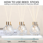 Trifolic 4Pcs Reed Diffuser Set With Metal Golden Decoration, 3.5Oz Empty Reed Diffuser Bottles With 20Pcs Reed Diffuser Sticks,