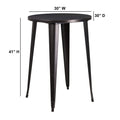 Flash Furniture Philip Commercial Grade 30" Round Black-Antique Gold Metal Indoor-Outdoor Bar Height Table