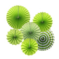 ADLKGG Party Hanging Paper Fans Set, Green Round Pattern Paper Garlands Decoration for Birthday Wedding Graduation Events Access