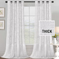H.Versailtex Linen Curtains Natural Linen Blended Curtains For Living Room Burlap Linen Textured Light Filtering Nickel Grommet