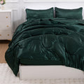 A Nice Night Satin Silky Soft Quilt Sexy Luxury Super Soft Microfiber Bedding Comforter Set Full/Queen, Light Weighted (Blackish