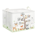 Clastyle 36L Large Woodland Animal Tree House Baby Basket Rectangle Deer Fox Squirrel Shelf Basket with Handle Collapsible Book 