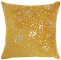 HomeRoots Grey Cotton Mustard and Silver Throw Pillow