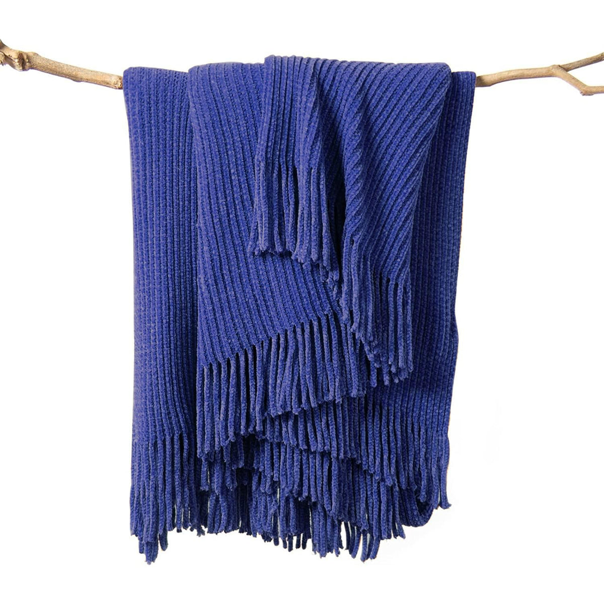 Lifein Throw Blanket For Couch-Soft Boho Christmas Throw Blankets, Cozy Fall Knit Blue Chenille Throw,Small Knitted Farmhouse Li