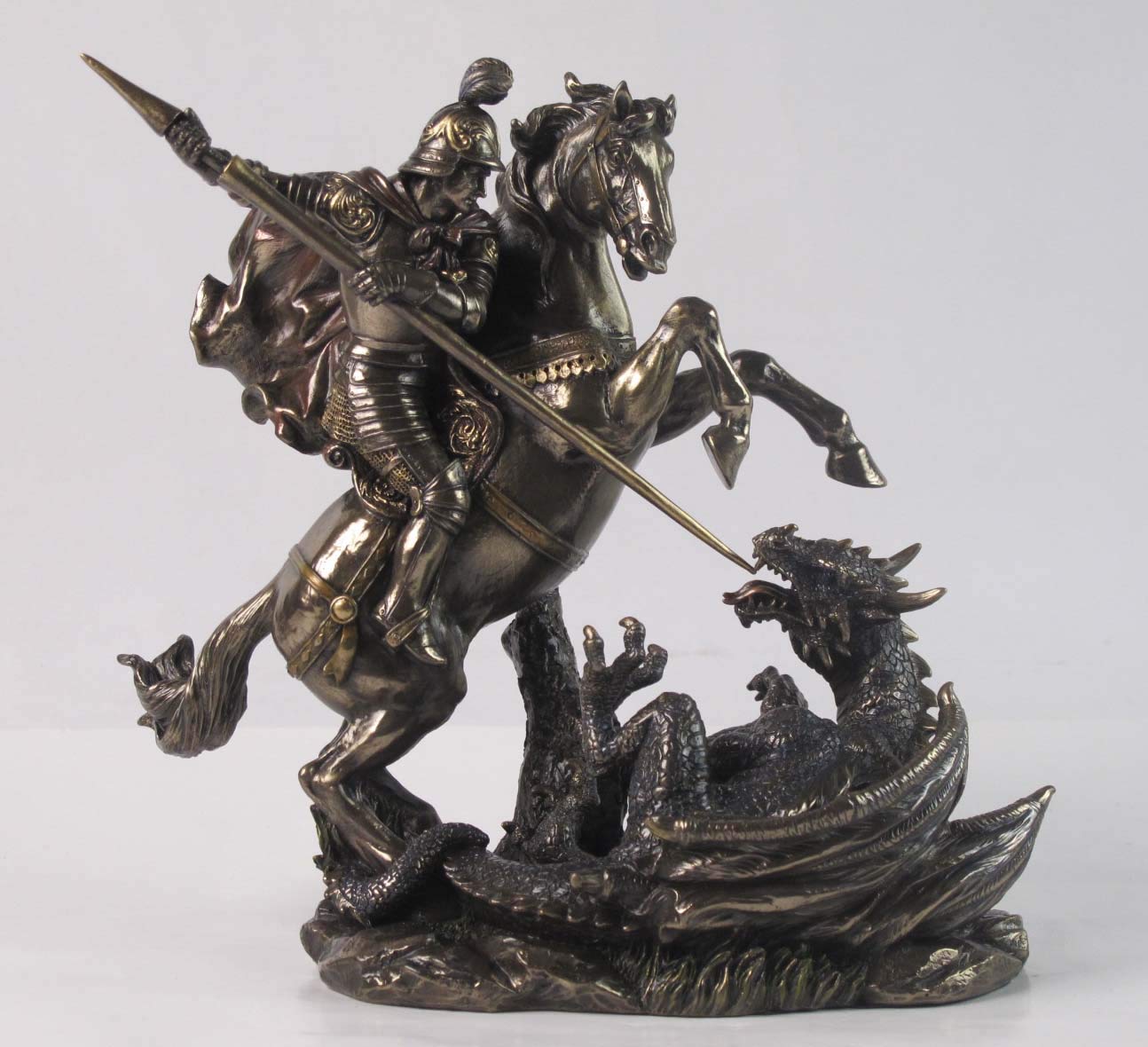 Unicorn Studios WU75858A4 St. George on Horse Slaying a Dragon Sculpture