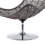 Modway Brighton Outdoor Patio Wicker Rattan Swivel Lounge Chair In Light Gray Navy