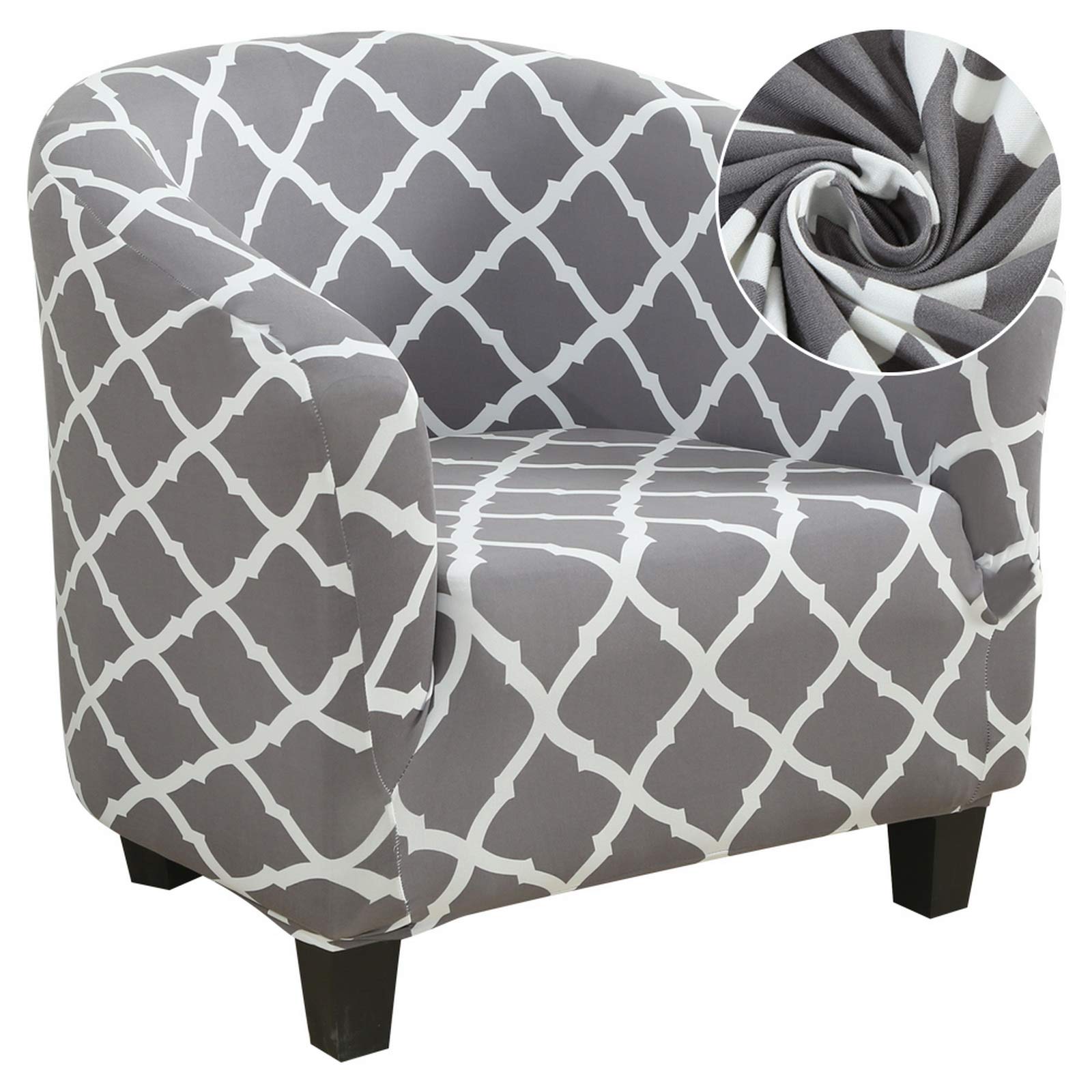 Searchi Club Chair Slipcover Stretch Spandex Barrel Chair Covers Removable Tub Chair Slipcovers Armchair Sofa Cover Couch Furnit
