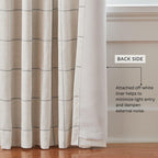 Elrene Home Fashions Brighton Windowpane Plaid Blackout Window Curtain, Living Room And Bedroom Drape With Rod Pocket Tabs, 52''