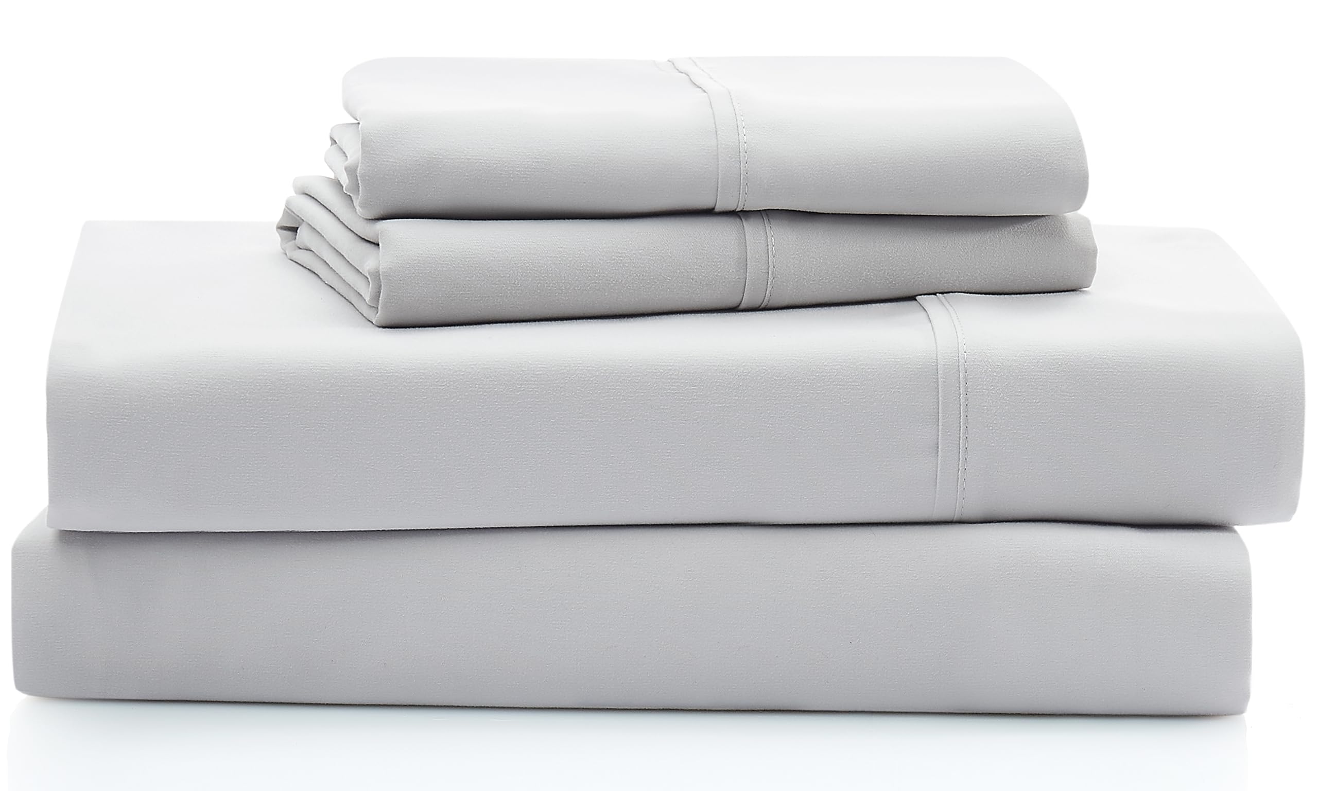 UGG Hedi Cali King Sheet Set - 4-Piece Luxury Cooling Sheets, Deep Pockets, Hypoallergenic, Soft Lightweight Bedding, Stone Grey
