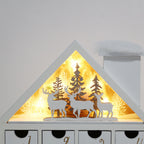 Pioneer-Effort Wooden Christmas Advent Calendar House With 24 Drawers And Led Lights Countdown Calendars For Christmas Decoratio