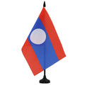 Laos Table Flag 5' X 8' - Laotian Desk Flag 21 X 14 Cm - Black Plastic Stick And Base - Az Flag