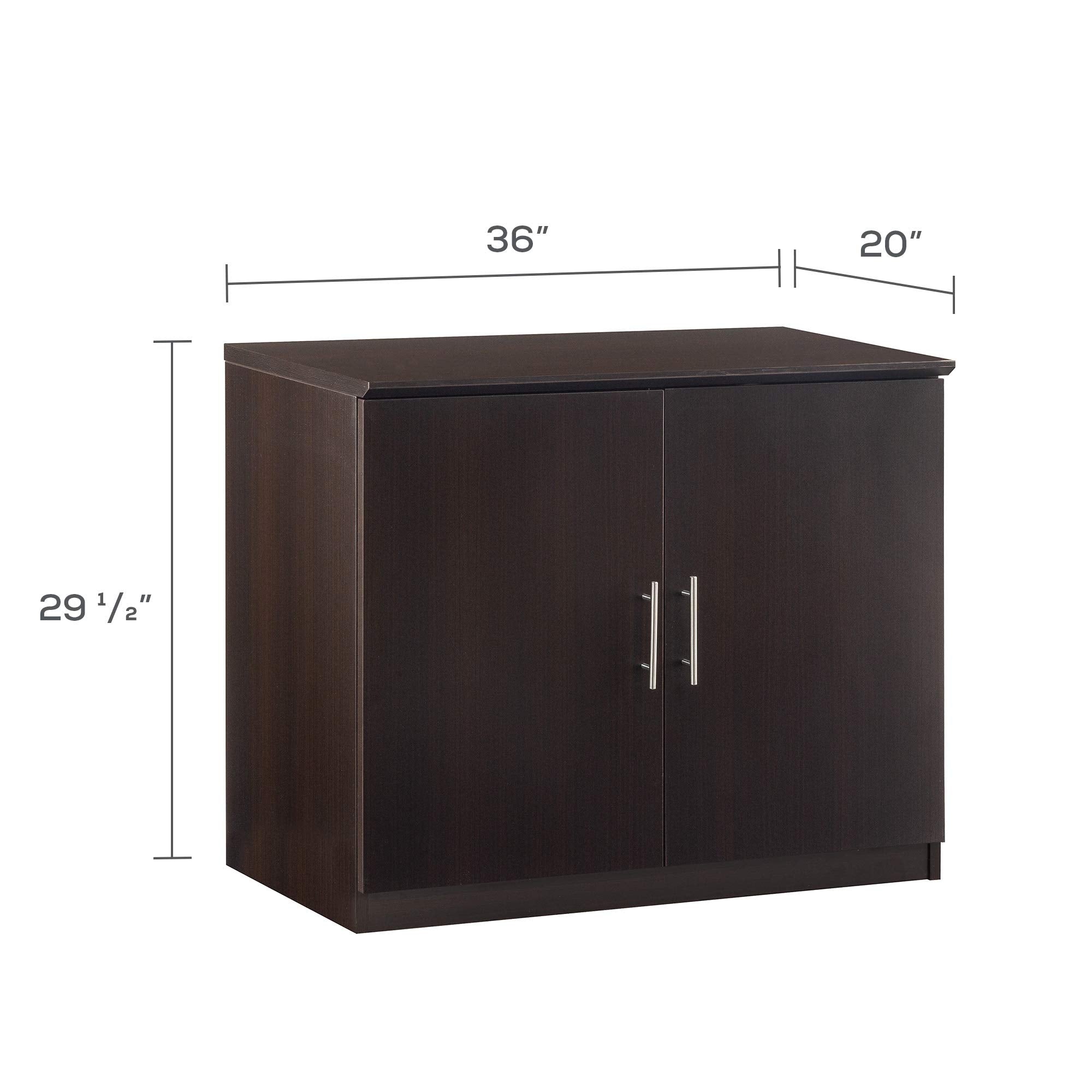 Safco Mayline MSCLDC Medina 2-Door Storage Cabinet, 36"W, Mocha Laminate