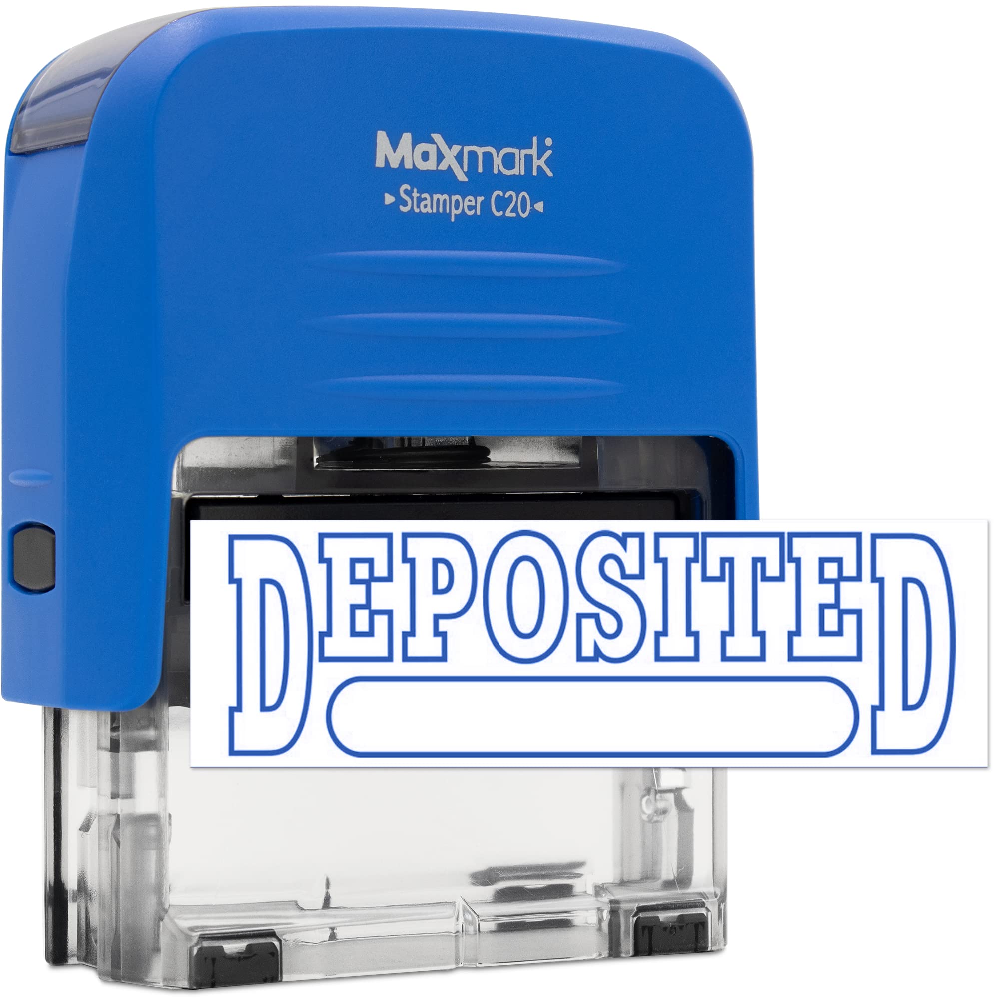 Self Inking Rubber Stamp With Blue Ink (Deposited)