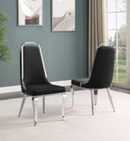 Best Quality Furniture SC310-317 Dining Chairs, Black/Silver