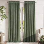 Lazzzy Sage Green Velvet Curtains Thermal Insulated Drapes For Bedroom Living Room Darkening 102 Inches Extra Long Window Treatments Super Soft Luxury Rod Pocket 2 Panels