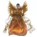 Kurt Adler UL 10-Light African American Angel Christmas Treetop Figurine, 13-Inch, Gold