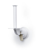 Safe-er-Grip Toilet Paper Holder; Wall Mount 2.5 Inch Suction Cup Toilet Paper Roll Holder; Modern White TP Holder