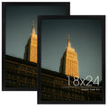 Golden State Art, 18x24 Frame, Black Solid Wood with Real Glass, 18 x 24 Picture Frames for Horizontal or Vertical Gallery Wall,