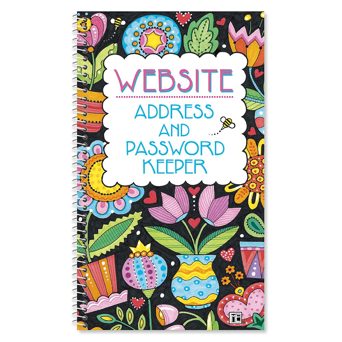 Current Mary Engelbreit Password & Pin Keeper Book, 94 Pages, 5    X 8.5    Size Spiral Bound, Soft Cover Internet Organizer For