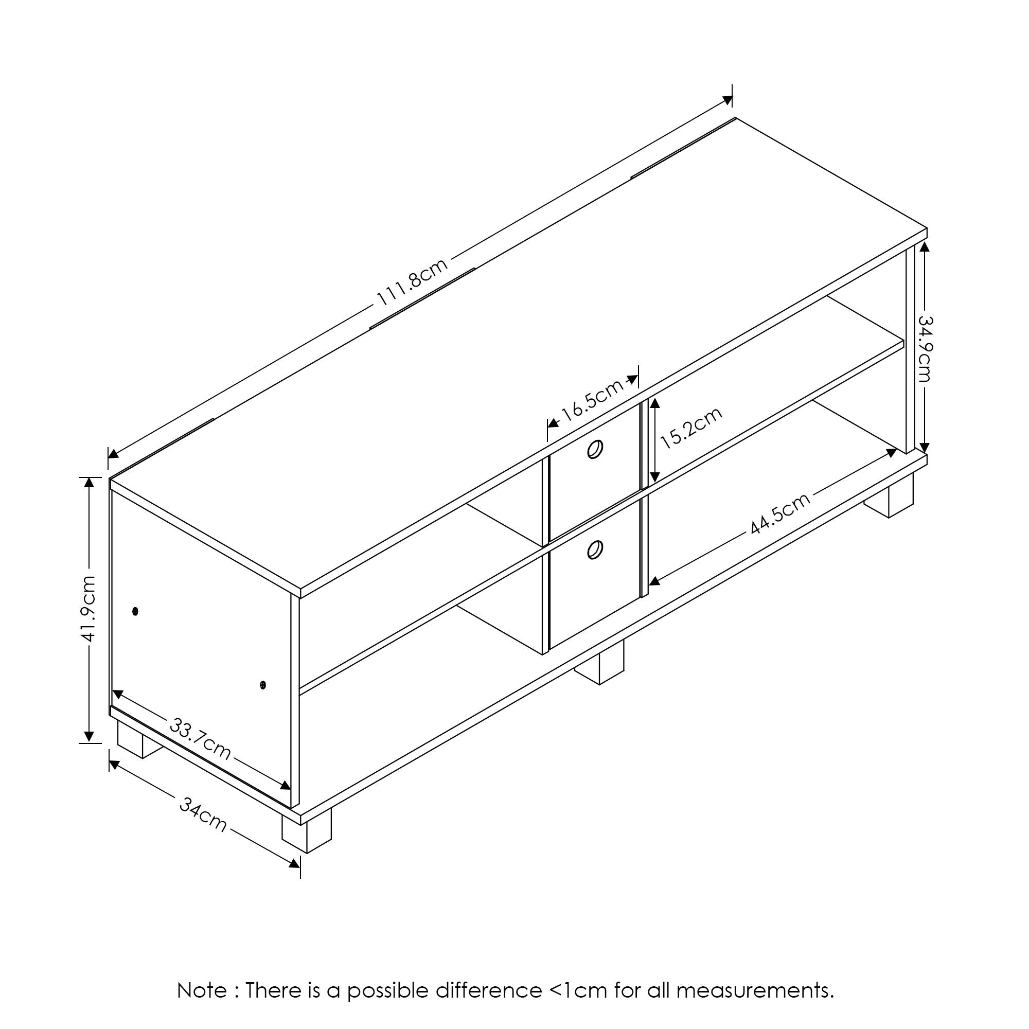 FURINNO Dario TV Entertainment Center, Espresso/Brown