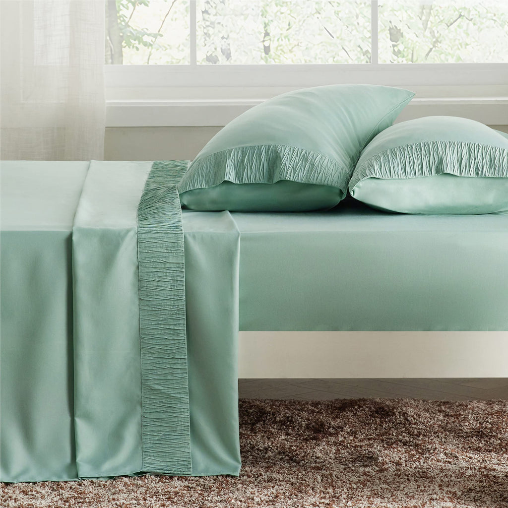 Bedsure California King Sheet Sets - Soft Sheets For California King Size Bed, 4 Pieces Hotel Luxury Mint Green Sheets Cal King,