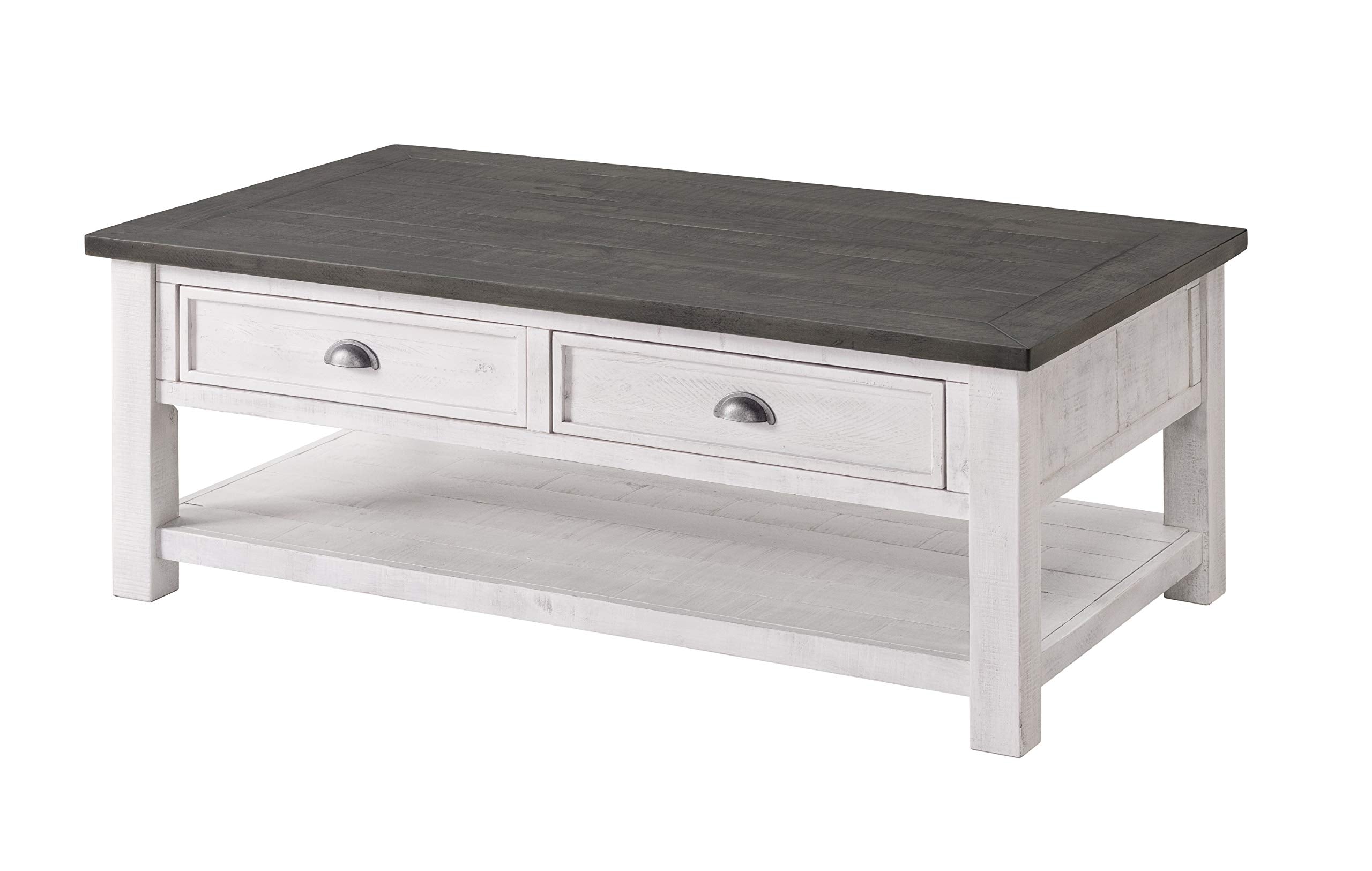Martin Svensson Home Monterey Solid Wood Coffee Table White With Grey Top