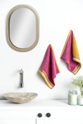Ddecor  Pack Of 2 Sunshine Rose Cotton Reversible 500Gsm Face Towel, Pink/Yellow