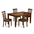 East West Furniture DUCA5-MAH-LC Dudley 5 Piece Room Set Includes a Rectangle Kitchen Table and 4 Faux Leather Upholstered Dining Chairs, 36x60 Inch, Mahogany