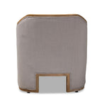 Baxton Studio Terina French Country Industrial Grey-Beige Fabric Upholstered Whitewashed Oak Wood Armchair with Metal Accents