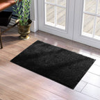 Homeideas Door Mats Indoor, 17'X29' Super Absorbent Non Slip Rugs For Entryway, Front Back Welcome Doormat Dirt Trapper (Black