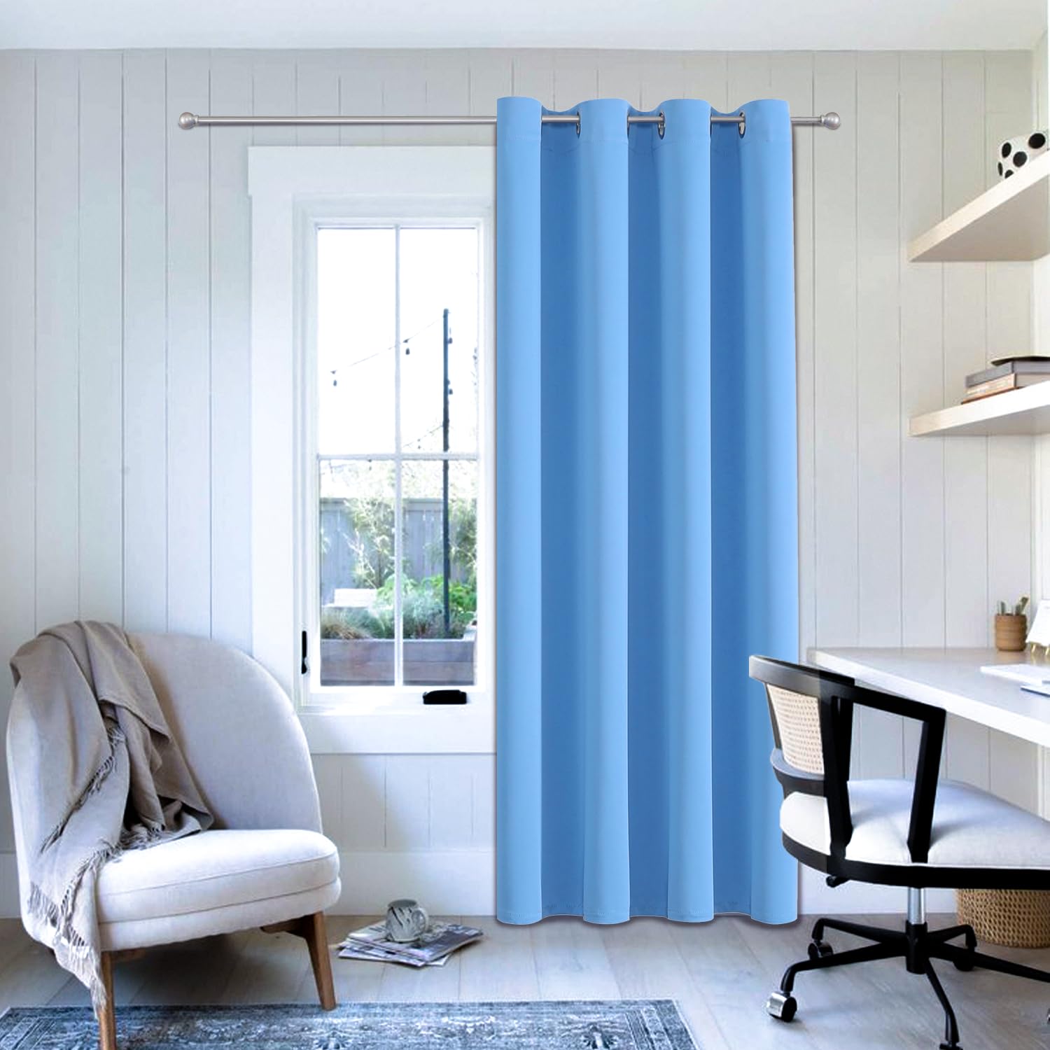 Chrisdowa Grommet Blackout Curtains For Bedroom - Thermal Insulated Room Darkening Curtains For Living Room (1 Panel Set, Sky Bl