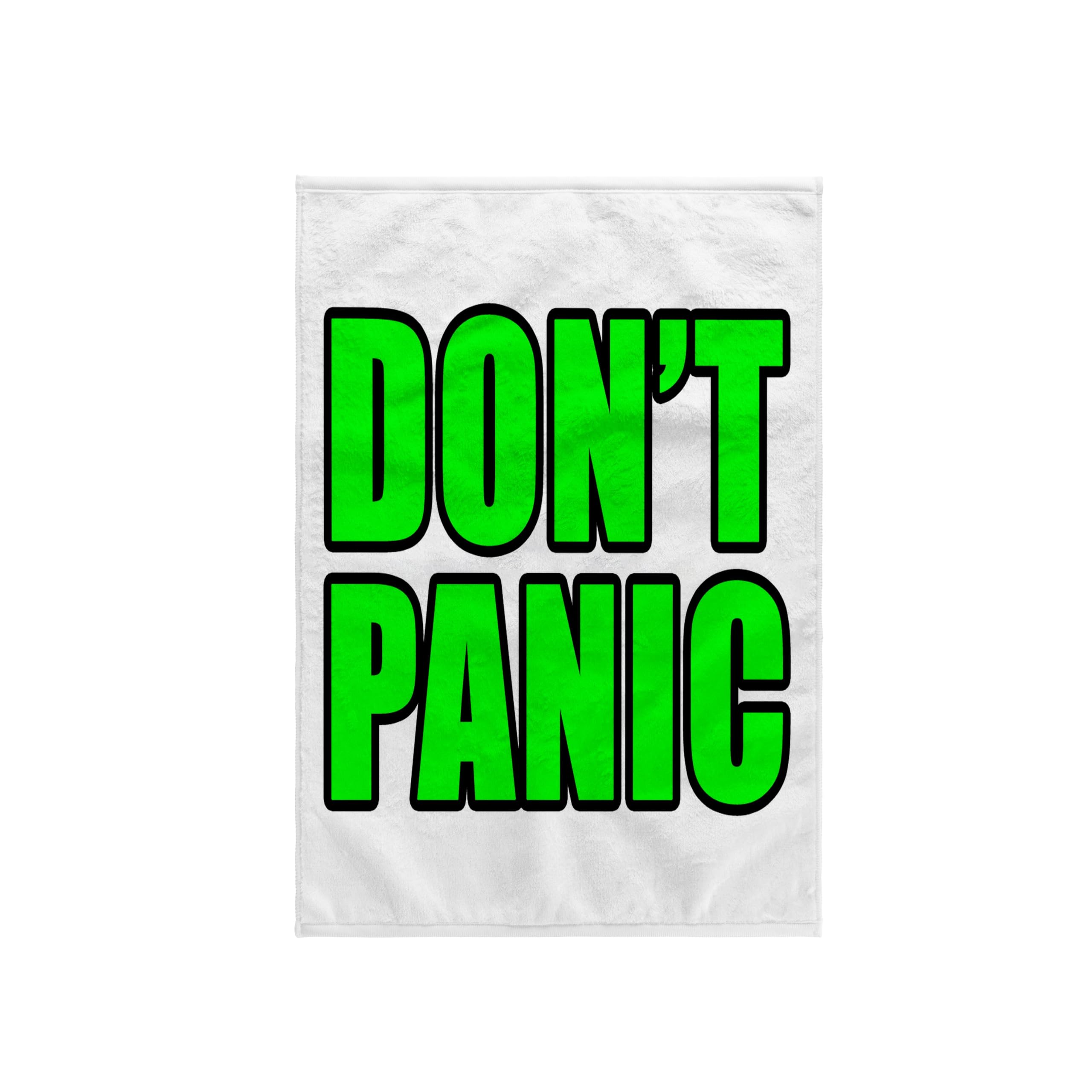 3D Rose Dont Panic Hand Towel, 15 x 22, Green