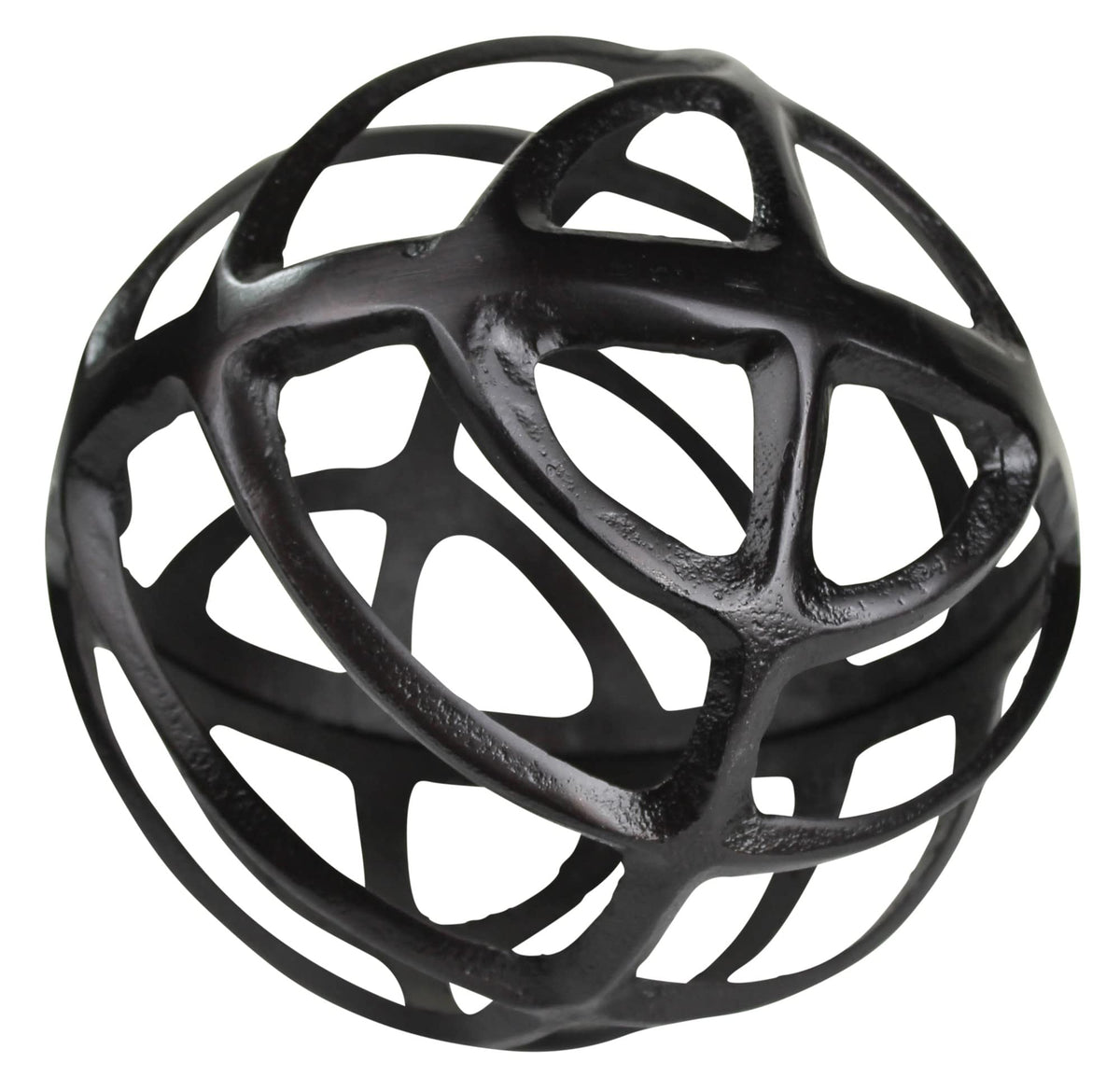 HomeRoots Cast Metal Black Metal Geometric Sphere