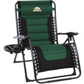 Colegence Xl Oversized Zero Gravity Chair, Fully Padded Adjustable Anti Gravity Reclining Lounge Chairs With Cup Holder Folding Recliner For Beach,Camping,Lawn,Patio,Outdoor, Support 300 Lbs(Green)