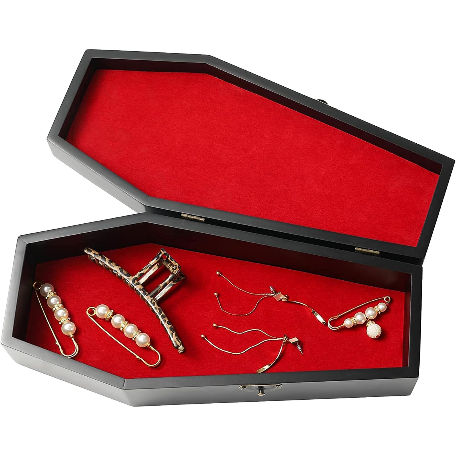 Gute Coffin Xl Jewelry Storage Tray, Coffin Make Up Organizer, Accessories Storage For Home, Bedroom, Bathroom - Wood Coffin Box