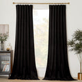 Nicetown Halloween Black Blackout Extra Long Curtains For Backdrops, Thermal Insulated Noise Reducing Velvet Drapes For Film Lar